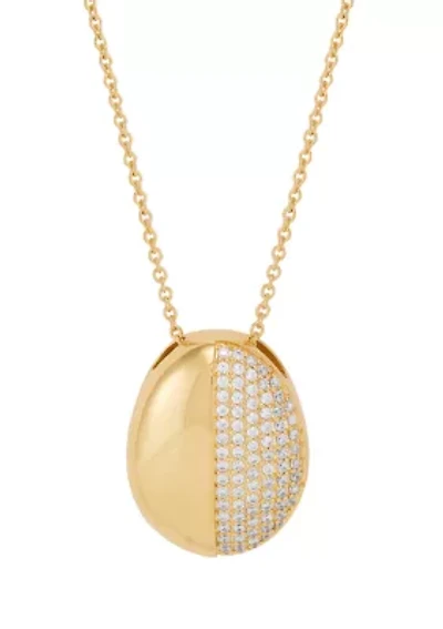 1/2 ct. t.w. Lab Grown Diamond Pendant Necklace with 18" Cable Chain in Gold Over Sterling Silver