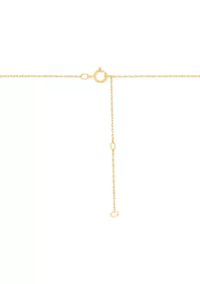 1/10 ct. t.w. Lab-Grown Diamond Virgin Mary Pendant Necklace with 18" Rope Chain in 10K Yellow Gold