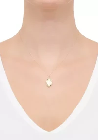 1/10 ct. t.w. Lab-Grown Diamond Virgin Mary Pendant Necklace with 18" Rope Chain in 10K Yellow Gold