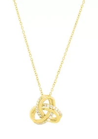 1/5 ct. t.w. Lab Grown Diamond Love Knot Pendant with 18" Cable Chain in Gold Over Silver