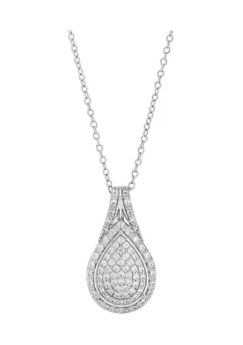 1/2 ct. t.w. Lab Grown Diamond Pendant Necklace with 18" Cable Chain in Sterling Silver