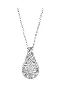 1/2 ct. t.w. Lab Grown Diamond Pendant Necklace with 18" Cable Chain in Sterling Silver