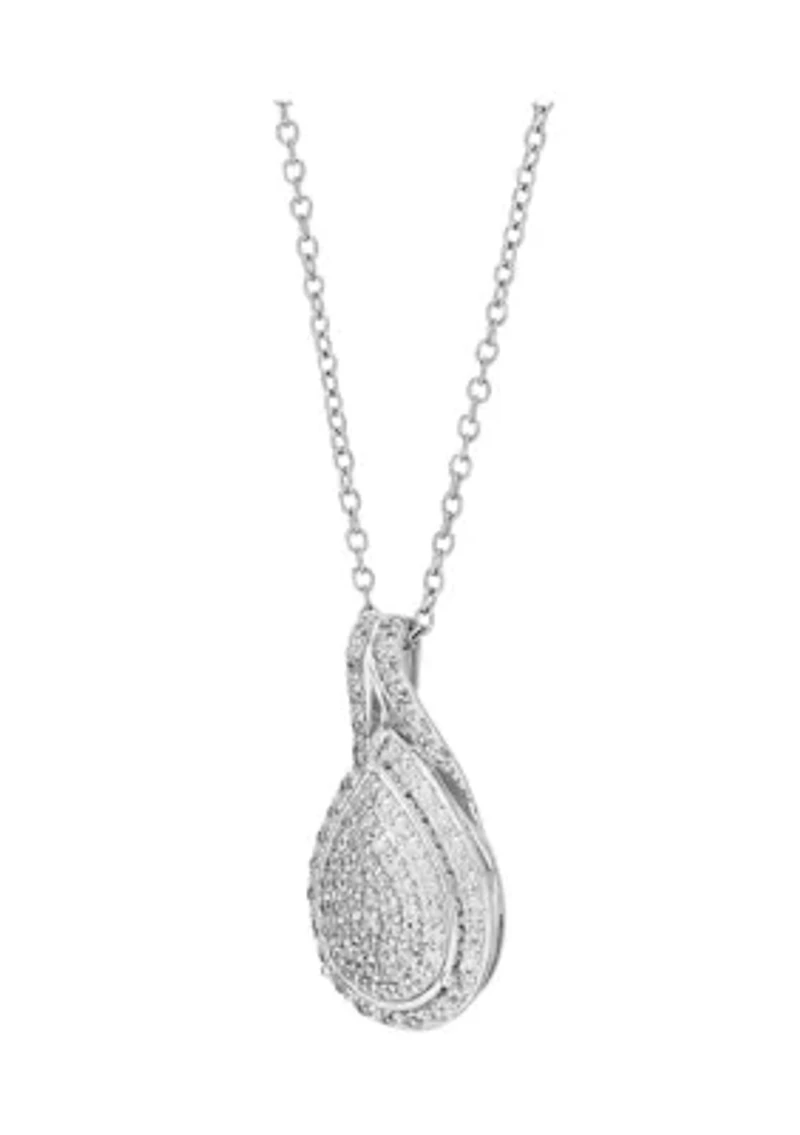 1/2 ct. t.w. Lab Grown Diamond Pendant Necklace with 18" Cable Chain in Sterling Silver