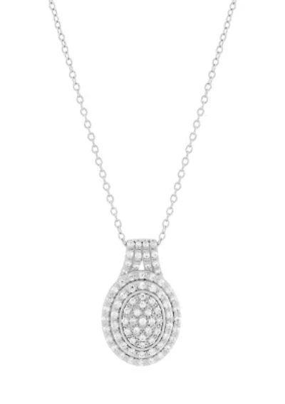 1/2 ct. t.w. Lab Grown Diamond Pendant with 18" Cable Chain in Sterling Silver