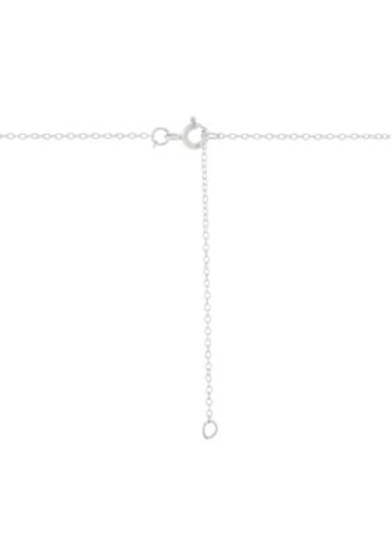 1/10 ct. t.w. Lab Grown Diamond Cross Pendant with 18" Cable Chain in Sterling Silver