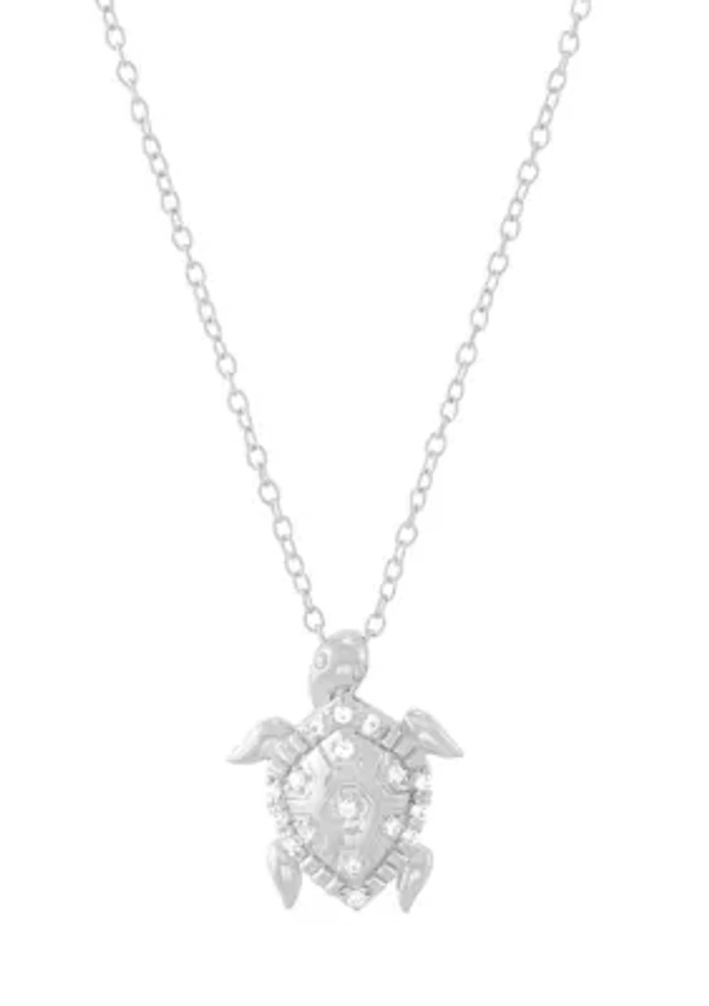 1/10 ct. t.w. Lab Grown Diamond Pendant with 18" Cable in Sterling Silver