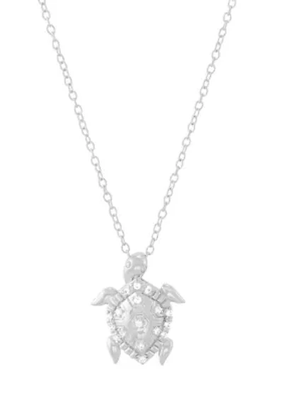 1/10 ct. t.w. Lab Grown Diamond Pendant with 18" Cable in Sterling Silver