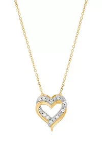 1/4 ct. t.w. Lab Grown Diamond Heart Pendant with 18" Cable Chain in Gold Over Sterling Silver