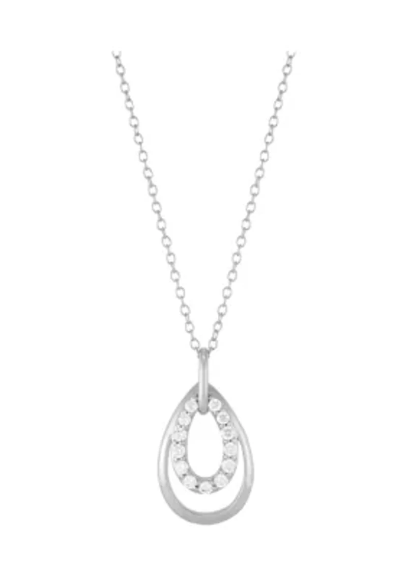 1/4 ct. t.w. Lab Grown Diamond Pendant Necklace with 18" Cable Chain in Sterling Silver