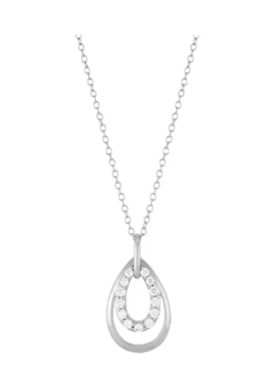 1/4 ct. t.w. Lab Grown Diamond Pendant Necklace with 18" Cable Chain in Sterling Silver