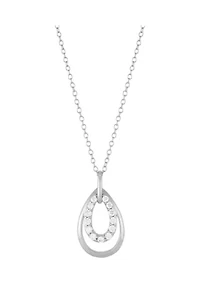 1/4 ct. t.w. Lab Grown Diamond Pendant Necklace with 18" Cable Chain in Sterling Silver