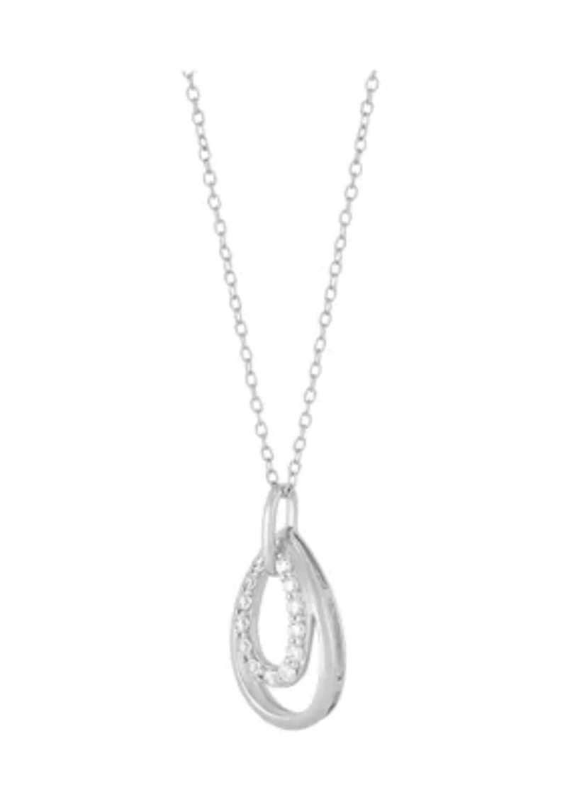 1/4 ct. t.w. Lab Grown Diamond Pendant Necklace with 18" Cable Chain in Sterling Silver