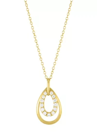 1/4 ct. t.w. Lab Grown Diamond Pendant with 18" Cable Chain Gold Over Silver