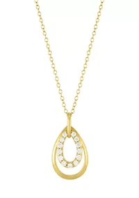 1/4 ct. t.w. Lab Grown Diamond Pendant with 18" Cable Chain Gold Over Silver