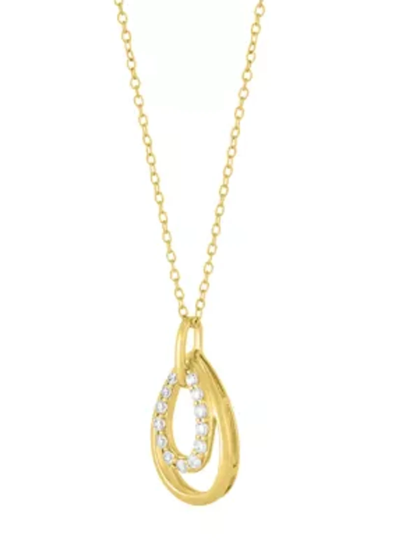 1/4 ct. t.w. Lab Grown Diamond Pendant with 18" Cable Chain Gold Over Silver