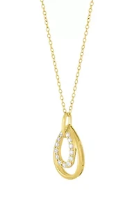 1/4 ct. t.w. Lab Grown Diamond Pendant with 18" Cable Chain Gold Over Silver
