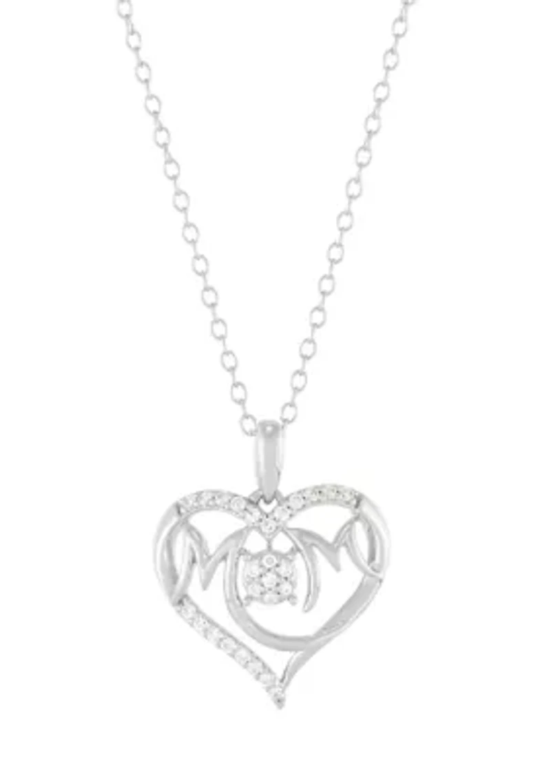 1/5 ct. t.w. Lab Grown Diamond Heart Pendant with 18" Cable Chain