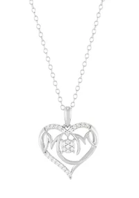 1/5 ct. t.w. Lab Grown Diamond Heart Pendant with 18" Cable Chain
