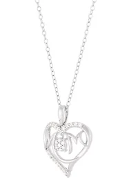 1/5 ct. t.w. Lab Grown Diamond Heart Pendant with 18" Cable Chain