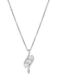 1 ct. t.w. Lab Grown Diamond Pendant with 16" Cable Chain in 10K White Gold