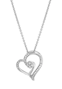 1/4 ct. t.w. Lab Grown Diamond Heart Pendant with 18" Cable Chain in Sterling Silver