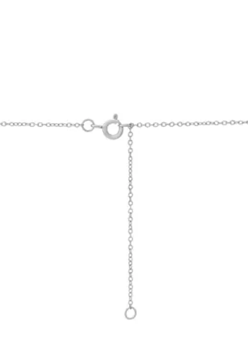 1/10 ct. t.w. Lab Grown Diamond Angel Pendant with 18" Cable Chain in Sterling Silver