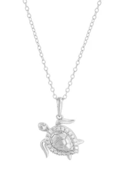 1/8 ct. t.w. Lab Grown Diamond Pendant with 18" Cable Chain in Sterling Silver