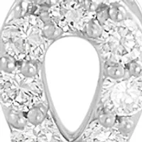  1/10 ct. t.w. Lab Grown Diamond Cross Wings Pendant with 18" Cable Chain in Sterling Silver