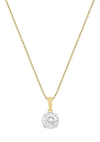 3/4 ct. t.w. Lab Grown Diamond Pendant with 18" Box Chain in 10K Yellow Gold