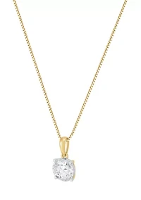 3/4 ct. t.w. Lab Grown Diamond Pendant with 18" Box Chain in 10K Yellow Gold