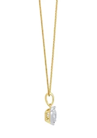 3/4 ct. t.w. Lab Grown Diamond Pendant with 18" Box Chain in 10K Yellow Gold