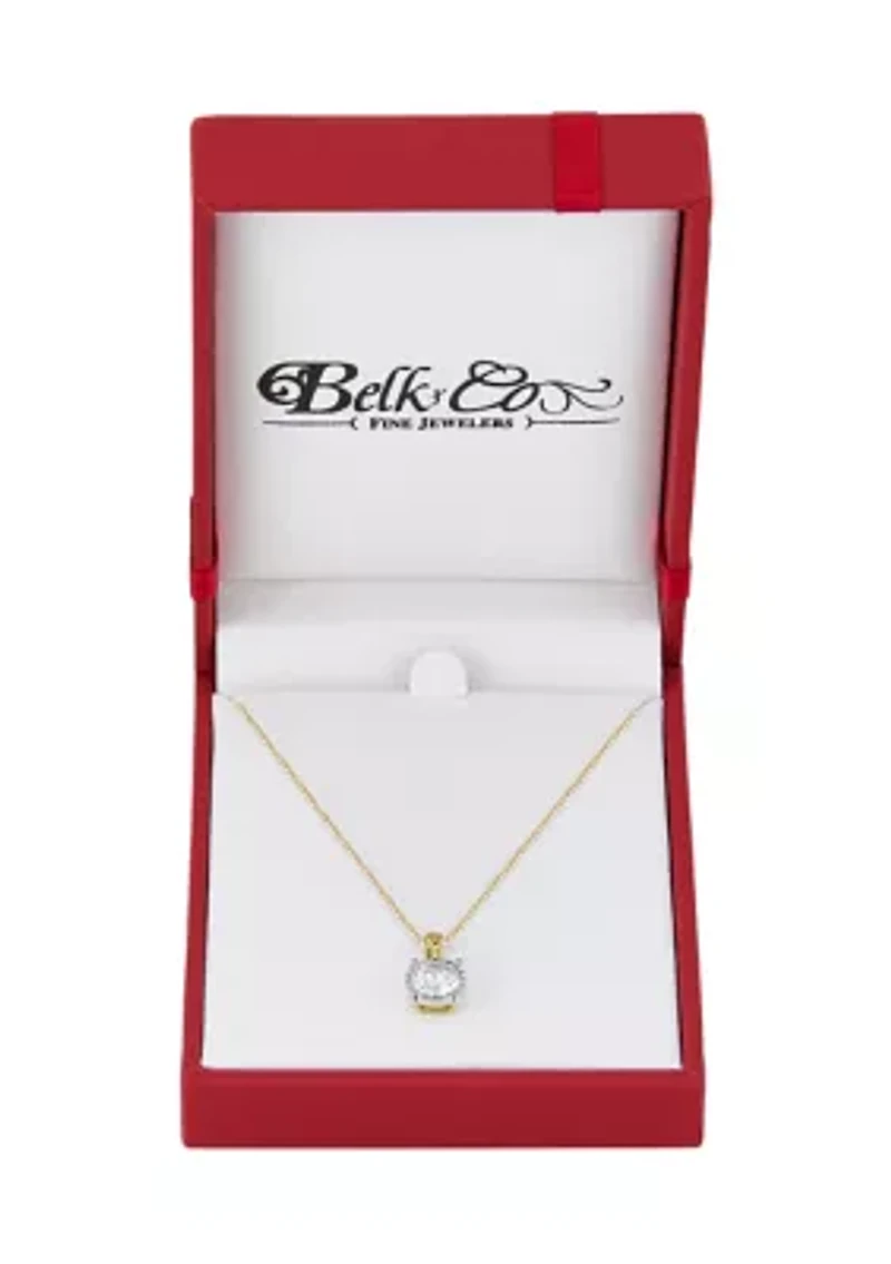 3/4 ct. t.w. Lab Grown Diamond Pendant with 18" Box Chain in 10K Yellow Gold