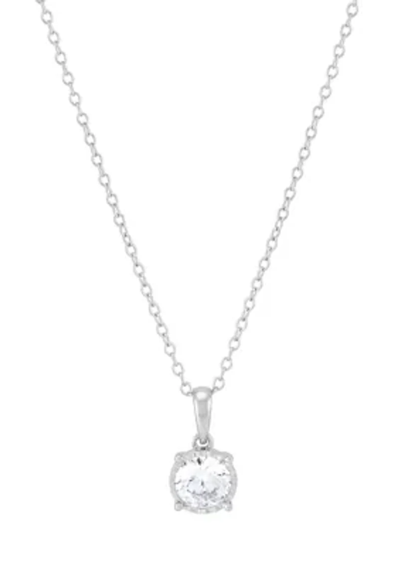 3/4 ct. t.w. Lab Grown Diamond Pendant with 18" Box Chain in 10K White Gold