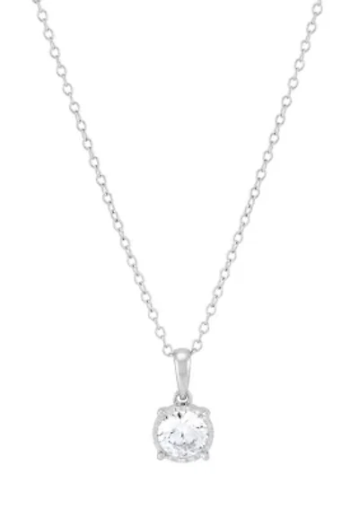  3/4 ct. t.w. Lab Grown Diamond Pendant with 18" Box Chain in 10K White Gold