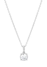  3/4 ct. t.w. Lab Grown Diamond Pendant with 18" Box Chain in 10K White Gold