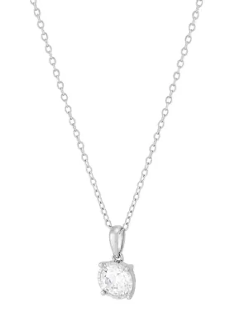 3/4 ct. t.w. Lab Grown Diamond Pendant with 18" Box Chain in 10K White Gold