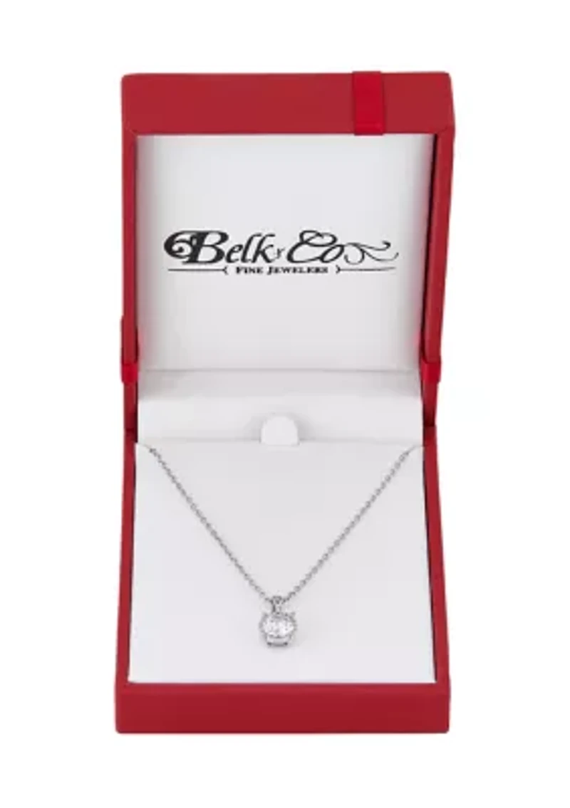3/4 ct. t.w. Lab Grown Diamond Pendant with 18" Box Chain in 10K White Gold
