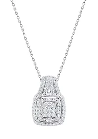  1/2 ct. t.w. Lab Grown Diamond Pendant with 18" Cable Chain in Sterling Silver