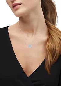  1/2 ct. t.w. Lab Grown Diamond Pendant with 18" Cable Chain in Sterling Silver