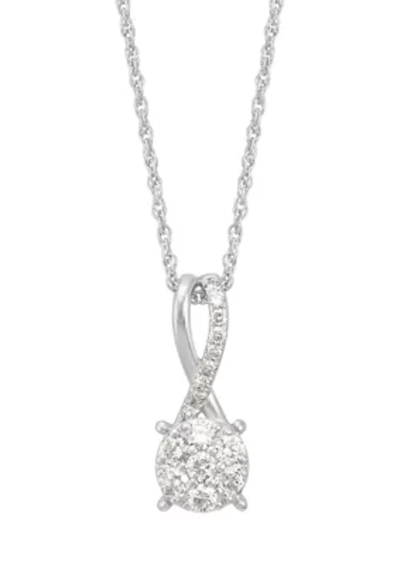 1/ ct. t.w. Lab Grown Diamond Heart Pendant with 18" Rope Chain in Sterling Silver