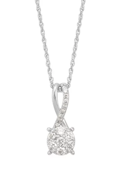 1/ ct. t.w. Lab Grown Diamond Heart Pendant with 18" Rope Chain in Sterling Silver