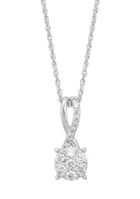 1/ ct. t.w. Lab Grown Diamond Heart Pendant with 18" Rope Chain in Sterling Silver