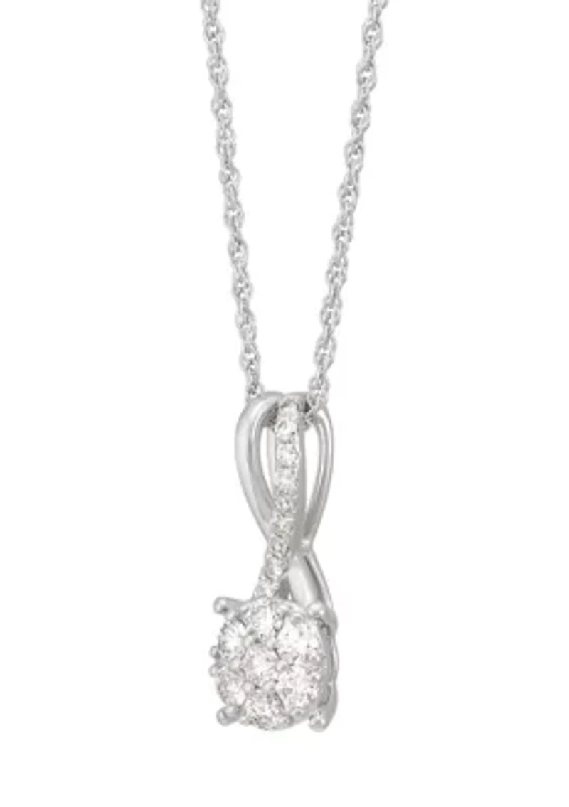 1/ ct. t.w. Lab Grown Diamond Heart Pendant with 18" Rope Chain in Sterling Silver