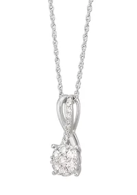 1/ ct. t.w. Lab Grown Diamond Heart Pendant with 18" Rope Chain in Sterling Silver