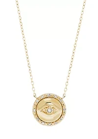 1/20 ct. t.w. Diamond Evil Eye Necklace in 14K Yellow Gold