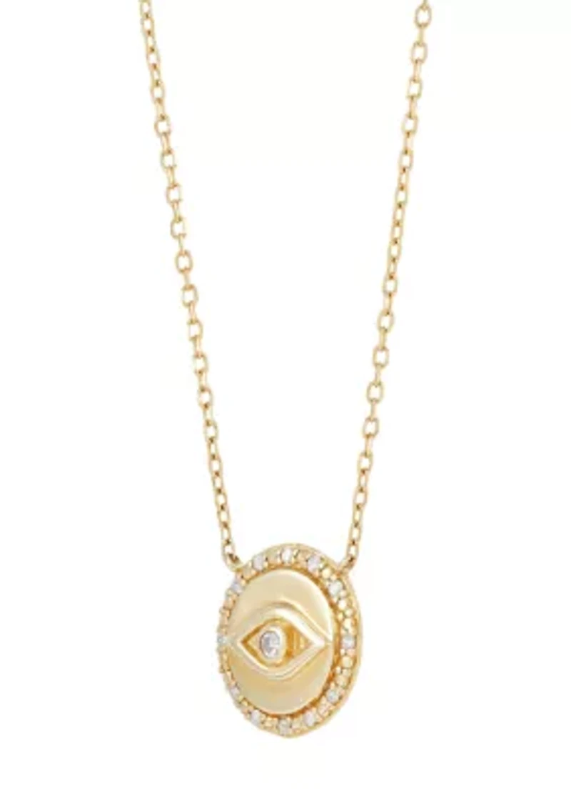 1/20 ct. t.w. Diamond Evil Eye Necklace in 14K Yellow Gold