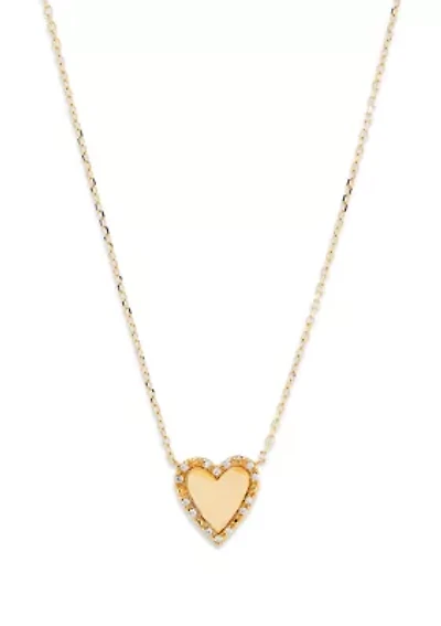 1/10 ct. t.w. Diamond Heart Necklace in 14K Yellow Gold