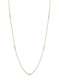 1/10 ct. t.w. Diamond Station Necklace in 14K Yellow Gold