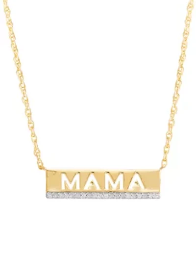 1/10 ct. t.w. Diamond Mama Necklace in Gold Over Silver