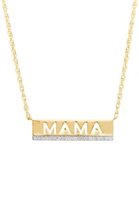 1/10 ct. t.w. Diamond Mama Necklace in Gold Over Silver
